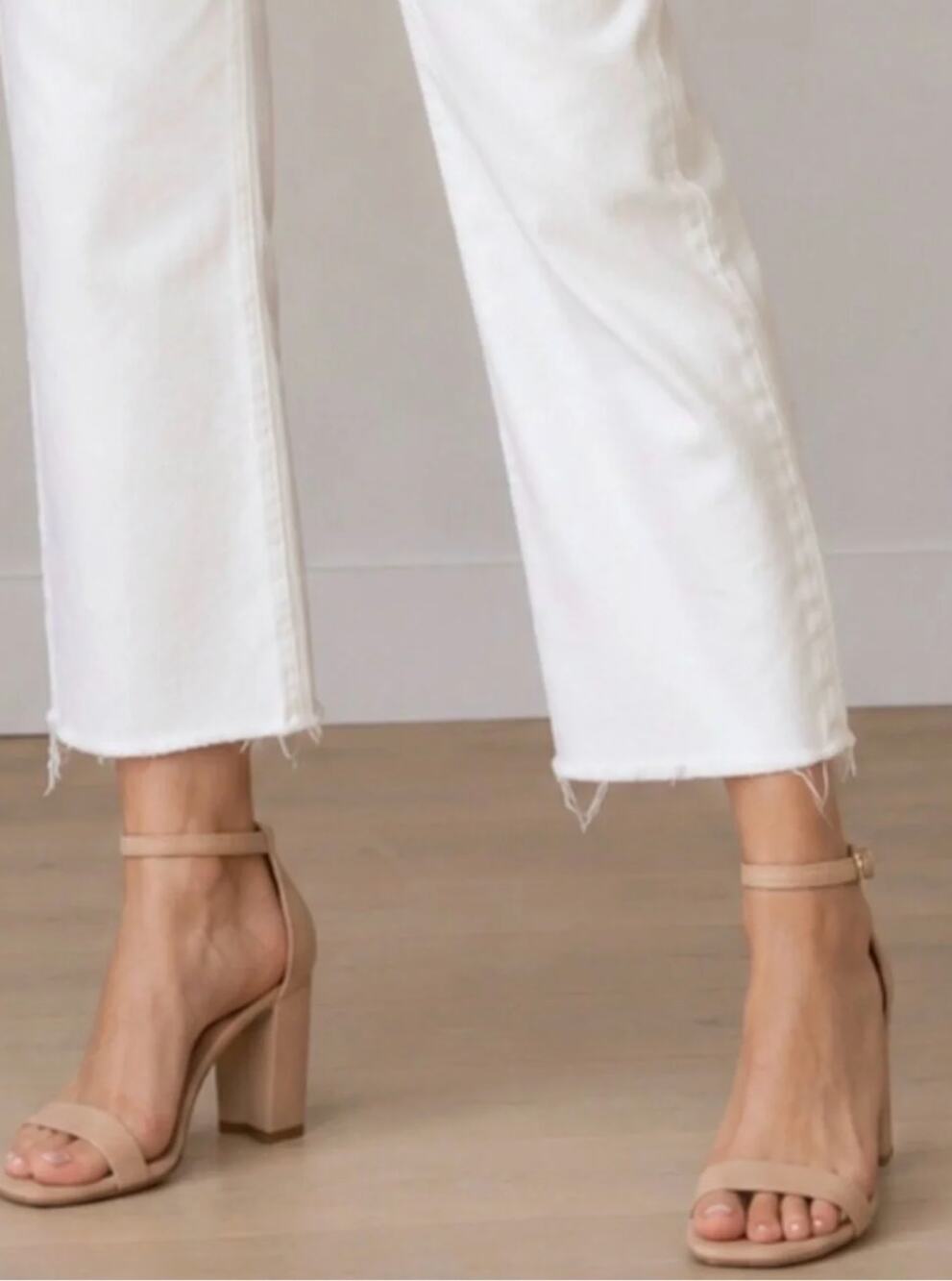 NIB Stuart Weitzman Nearlynude Sandals Dolce Nude Leather Size 5.5 AA Narrow